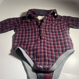 👦🏻Me and Henry one piece festive shirt c collar 100% cotton soft size 3-6 m